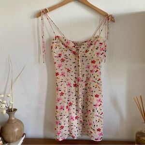 Princess Polly Karla mini dress Beige and Pink Floral Dress
